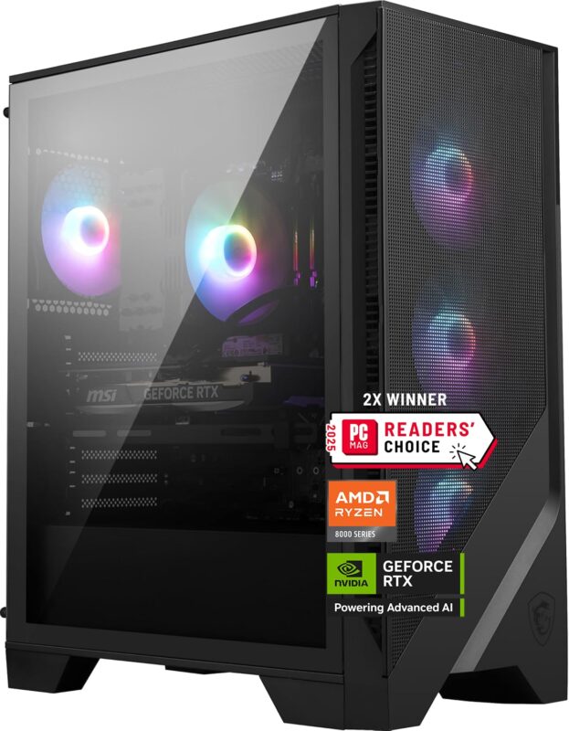 msi Codex Z2 Gaming Desktop: AMD R7-8700F, GeForce RTX 5070, 32GB DDR5, 2TB m.2 NVMe SSD, USB Type-C, VR-Ready, Windows 11 Home : A8NVP-436US